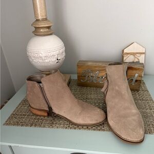 Suede Ankle Boots with Zipper